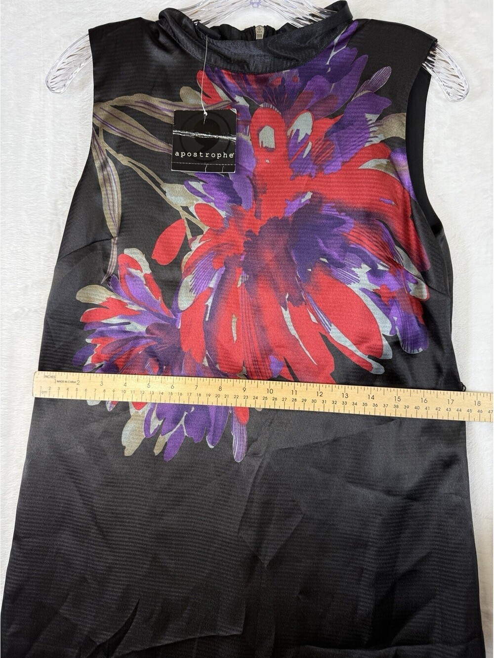 Apostrophe Dress 2 Black Satin Shift High Neck Sleeveless New NWT - Picture 6 of 8